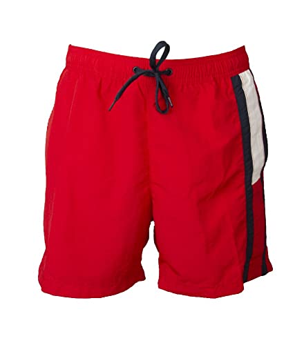 Tommy Hilfiger Man sea boxer swimming pool swimwear with elastic waistband and external drawstring article XM0XM01610 EO/SIDE FLAG T, XL7 Red Glare, Medium