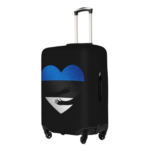 Travel Luggage Cover Estonia Estonians Flag Heart Fashion Washable Baggage Suitcase Protector Fit For Luggage Small2
