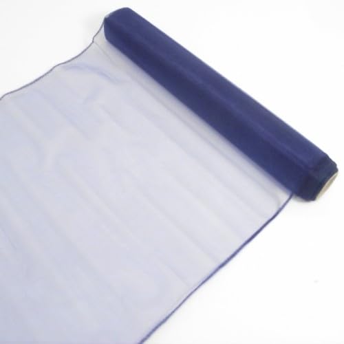 9 Metres Organza Fabric Sheer Table Runner Voile Tutu - 40cm Wide - Perfect for Weddings, Parties, and DIY Projects (Navy Blue, 2)