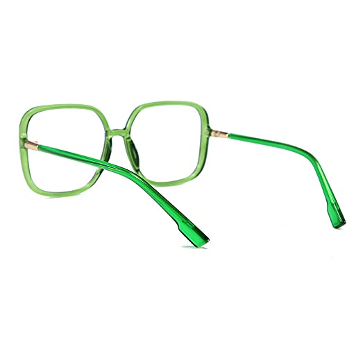 Image of Blue Light Blocking Glasses Oversized Square Frame Women /Men Anti Eyestrain Computer Eyeglasses L3000A