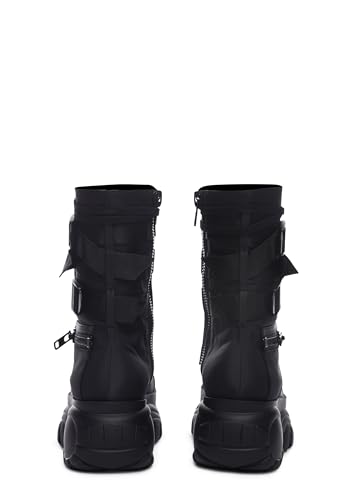 Dolls Kill Mad Hustle Pocket Combat Boots by Poster Grl – Chunky Platform Combat Boots with Zipper Pockets & Buckled Straps4