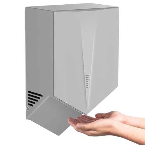 Secador de manos automático de pared de 1500W y alta velocidad en color gris