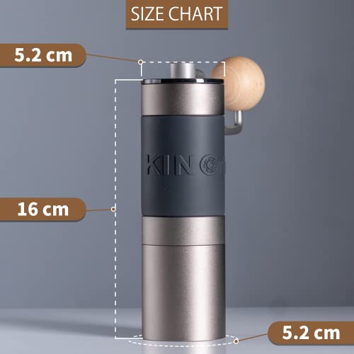 KINGrinder K0 Iron Grey Manual Hand Coffee Grinder 140 Adjustable Grind Settings for Aeropress, French Press, Drip, Espresso with Assembly Consistency Stainless Steel Conical Burr Mill, 25g Capacity…