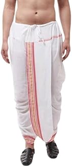 trustous Fabrics Men's Silk Ready to Wear Dhoti for men (Elastic Readymade Dhoti Pant)