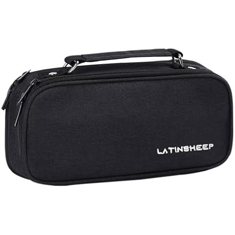 HANXIUCAO Pencil Case Canvas Pen Pencil Pouch Large Capacity Organizer Multifunctional Pencil Bag with Zipper Compartments (Black) Cover