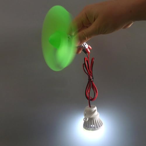 HEBEOT-Mini turbina eólica, Hoja de Motor con Bombilla, Kit de Bricolaje, generador de energía Alternativa, Voltaje de Salida 0,1-22V