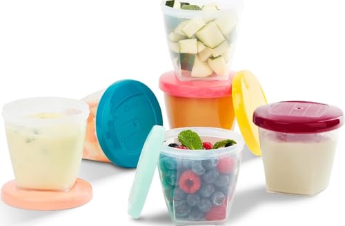 Babymoov Babybols Lot de 6 Pots de Conservation pour Bébé 250ml, Gradués, Garantis sans BPA, Hermétiques, avec Surface réinscriptible