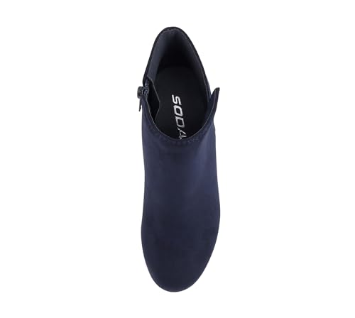 Image of Soda Ability - Mid Ankle Bootie w /Split Shaft and Zipper Stacked Wedge Heel