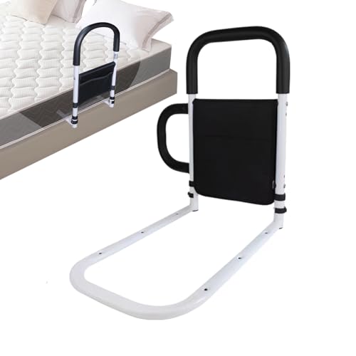 Barandillas de cama para adultos mayores, barra de ayuda de agarre antideslizante, riel de seguridad para cama con bolsillo de almacenamiento, para adultos, ancianos, hogar, hospital, habitación de