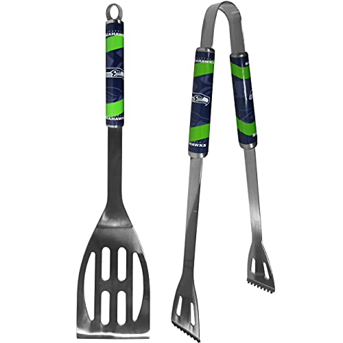 Siskiyou NFL Seattle Seahawks Steel BBQ Tool Set (2 Piece) Green, Medium
