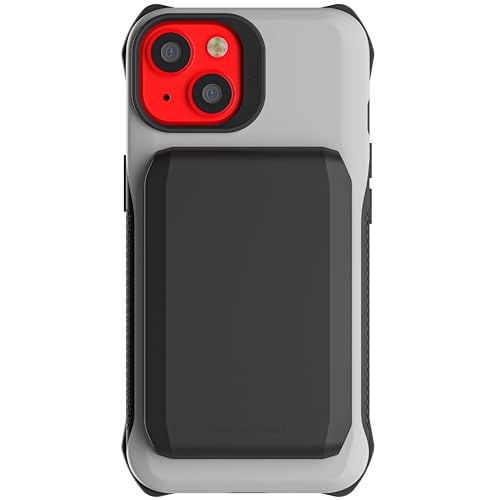 Funda iPhone 14 para viajar sin cartera gracias al tarjetero magnético Ghostek EXEC gris