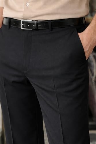 Image of Louis Philippe Men's Slim Fit Everyday Smart Wear Comfort Stretch Work Ready Solid Formal Trouser