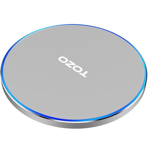 TOZO Ultra-Thin Portable Wireless Charger 15W Max Fast Wireless Charging Pad Compatible with iPhone 17/16 Plus/16 Pro Max /15/14/13/SE/Series, Samsung Galaxy S24/S23/S22 Series (No AC Adapter), Gray