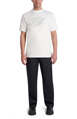 Karl Lagerfeld Paris Men's Belted Stretchy Soft Dress Pant, Black