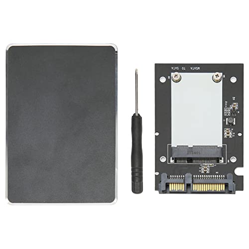Ouitble Caja MSATA a SATA SSD Diseño de Herramienta Plug and Play de aleación de Aluminio Caja adaptadora de Disco Duro Externo ultradelgada para operativo MSATA SSD Linux de