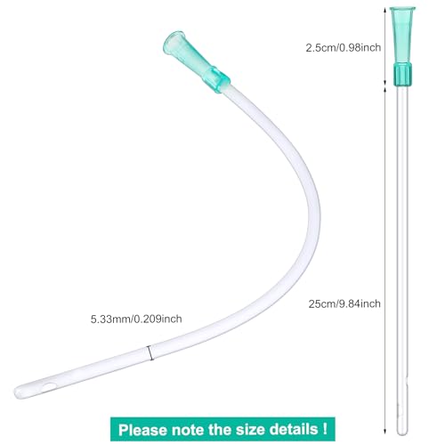 Image of TrelaCo Long PVC Replacement Tubings Supplies Tubes Kit Disposable Cleaning Nozzle Clear Replacements Tube Hose Smooth Insert Catheters with Flexible Rounded End for Women Men(50 Pieces,16fr)