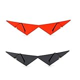 willochra 2pcs Triangle One Piece Frameless Sunglasses For Women Trendy Ocean Lens Sun Glasses Men Costume Party Prom Sunglasses (red&black)