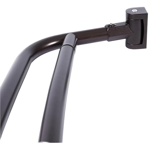 Double Curved Shower Rod, Metal Construction, Adjustable Between 44 to 70 Inches, Aluminum Rods and Zinc Mounting Hardware, Quality Modern Bathware, Oil Rubbed Bronze Finish Cover