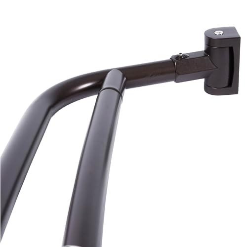 JS Jackson Supplies Double Curved Shower Rod, Metal Construction, Adjustable Between 44 to 70 Inches, Aluminum Rods and Zinc Mounting Hardware, Quality Modern Bathware, Oil Rubbed Bronze Finish