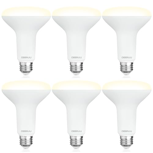 Image of DEGNJU 6 Pack BR30 LED Recessed Light Bulb, Dimmable Indoor Flood Light Bulbs CRI80 7W Equivalent 65W 3000K Warm White 650 Lumens, 15000 Lifetime Hours E26 Base LED Can Light Bulb, Flicker-Free