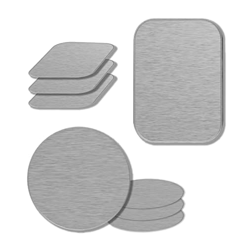 entluX 4 Pcs Metal Plate for Mobile Phone Magnetic Mount, Replacement Mount Metal Plates Kits with Strong Adhesive and 4 Pcs Protective sheets, Universal for Magnetic Car Mount Phone Holder Cradle