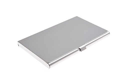 Tarjetero/Estuche para tarjetas de visita, hecho de acero inoxidable de alta calidad, discreto y elegante, con la superficie brillante, 302-01 (DE)