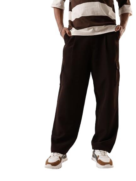 high star clothing High Star Men Solid Relaxed Fit Pleated Mid-Rise Korean Trousers-picture-25