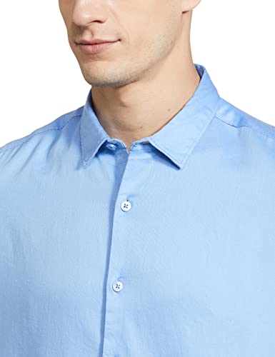 Image of The Indian Garage Co Men Regular Fit Solid Full Sleeves Spread Collar Formal Shirt