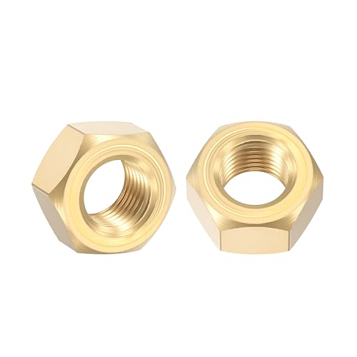 Écrous hexagonaux 7/16"-20 en laiton jaune pour fixation de quincaillerie filetée - Lot de 10