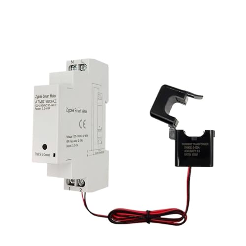 Monitor de energía Wifi para carril DIN con transformador de corriente de 50A y App