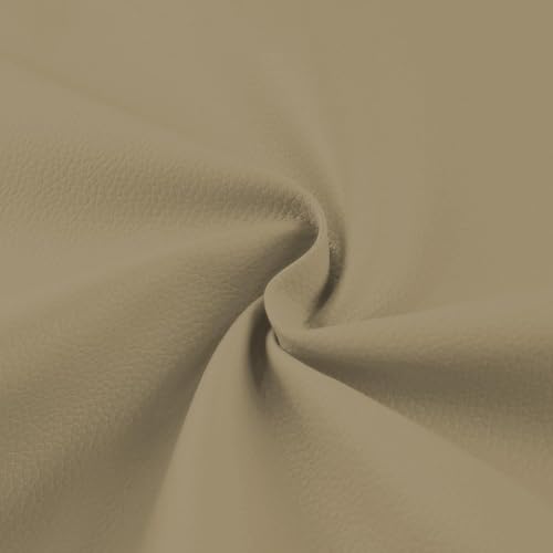 柔らかい人工合成皮革生地、300 x 137 cm人工皮革片、0.68 mm厚さのロール、エチレン軟包皮革材料、工芸品、リボン、DIY裁縫 に適している （カーキ）