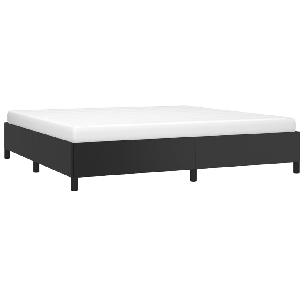 Sztuczna skóra z solidnymi nóżkami 200x200 cm Czarny