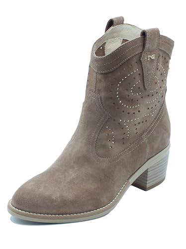 Nero Giardini E615121 Velour MOU - Botines para mujer de ante con tacón, marrón, 36 EU