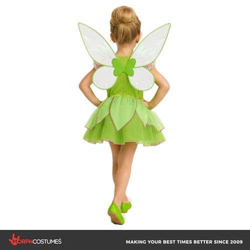 Disfraz de hada verde con alas para niñas miniatura 6