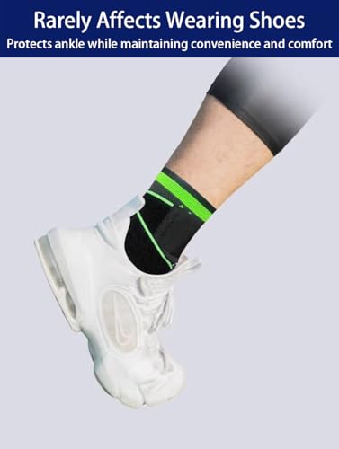Ankle Braces for Men & Women - 2-Pack Compression Sleeves for Plantar Fasciitis Relief (Black, Medium)