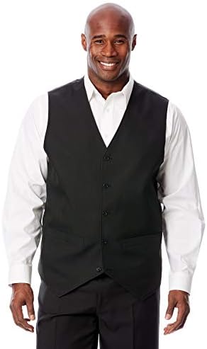 KingSize KS Signature Men's Big & Tall Easy Movement 5-Button Suit Vest - Big - 62, Black