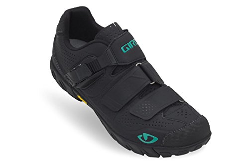 Giro Terradura Women's Mountain Bike Shoe, Black/Dynasty Green, US 8 / EU 39.5