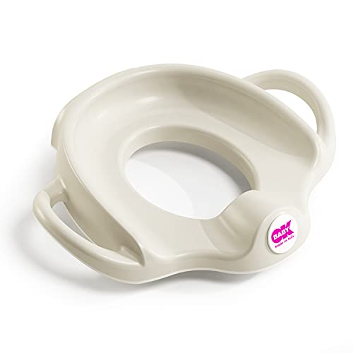 OKBABY Sofa - Riduttore per WC con Bordo Antiscivolo - Schienale Alto per Massimo Comfort e Ampie Maniglie per Massima Stabilità del Bambino - Bianco