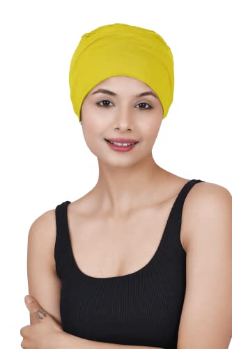 Image of The Headscarves Women Silky Soft Bamboo Viscose Sleep Cap for Hair Loss Chemo Headwear Skull Cap Free Size (Multicolor) (HS3 Multicolor)
