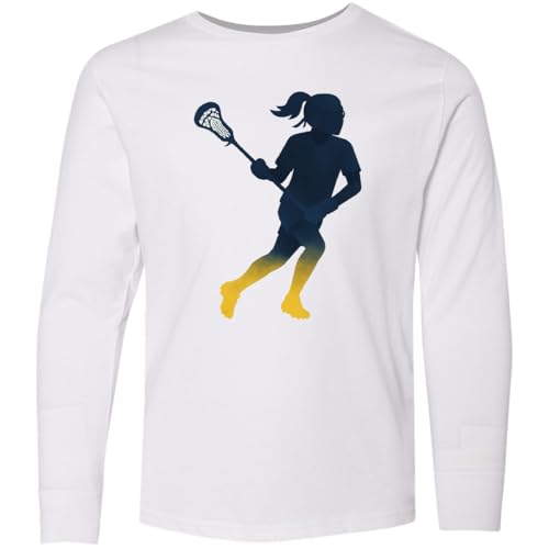 inktastic Lacrosse Player Silhouette Sports Art Youth Long Sleeve T-Shirt