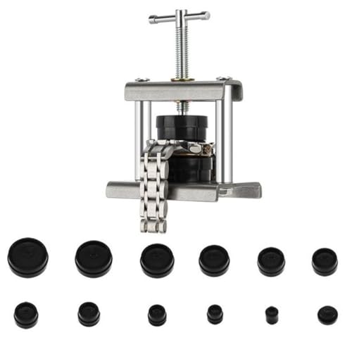 JAWUZ Presse Boîtier Montre - Outil Professionnel pour Ouvrir et Fermer Boîtiers Ronds 22-42mm - Kit Changement Pile - Pression Verticale Ajustable -...