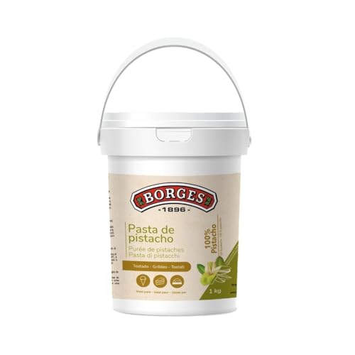 Borges Professional - Pasta de Pistacho 100% 1kg - Pistacho Tostado Puro, Sin Azúcares Añadidos, Ideal para Repostería, Heladería y Uso Cotidiano en Casa