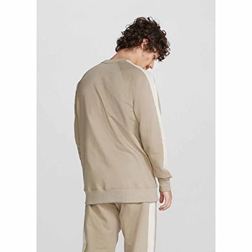 Blusão Básico Masculino De Moletom Peluciado Comfort Bege XG