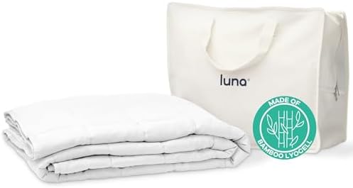 Luna Cooling Weighted Blanket for Adults – 100% Lyocell Rayon Soft Breathable - Quilted Weighted Cooling Blankets with Glass Beads for Relaxation & Sleep Comfort