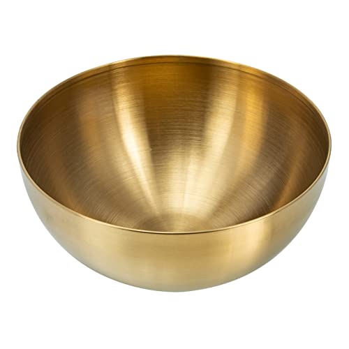 Homoyoyo Stainless Steel Salad Bowl Gold Bowl Colored Metal Bowl for Kitchen Restaurant Mixing Cooking Golden 15.00X15.00X7.00CM