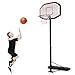 GYMAX Basketballständer 202-305 cm höhenverstellbar, tragbarer Basketballkorb mit Ständer, mobile Basketballanlage mit Rollen, Standfuß mit Wasser & Sand befüllbar, für drinnen & draußen, Schwarz