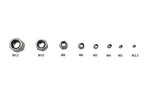 Hvazi FSLM205P 205Pcs Metric M2.5 M3 M4 M5 M6 M8 M10 M12 Stainless Steel Nylon Hex Lock Nut Assortment Kit thumb #2