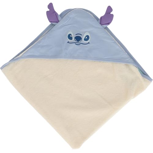 Disney - Cape de Bain Stitch - 70x70 cm - 80% Coton 20% Polyester- 180 GSM - Bleu