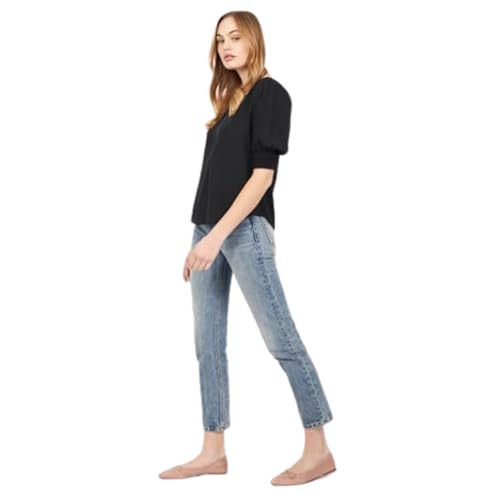 Joie Womens Women's Karemele Short Sleeve Top-100% Silk Blouse for Everyday Wear Karamele Top, Caviar, Small3