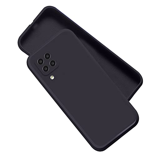Image of A rtistque Liquid TPU Silicone Matte Shockproof Flexible with Camera Protection Soft Back Cover Case for Samsung Galaxy M42 5G - Black